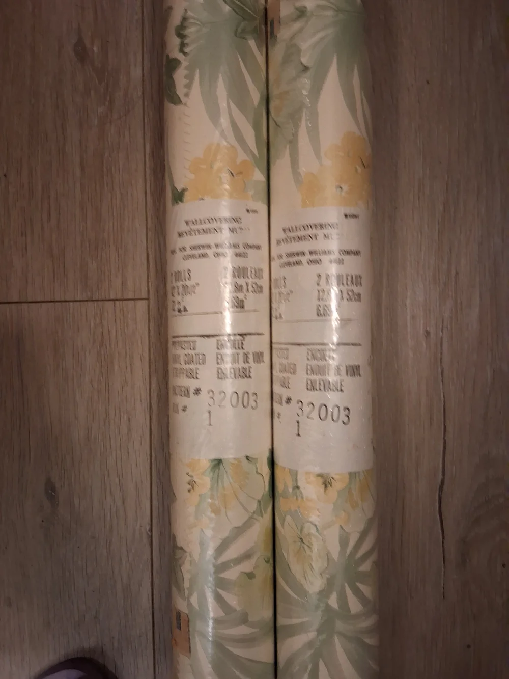 Floral Tropical Yellow & Green Wallpaper Each Roll